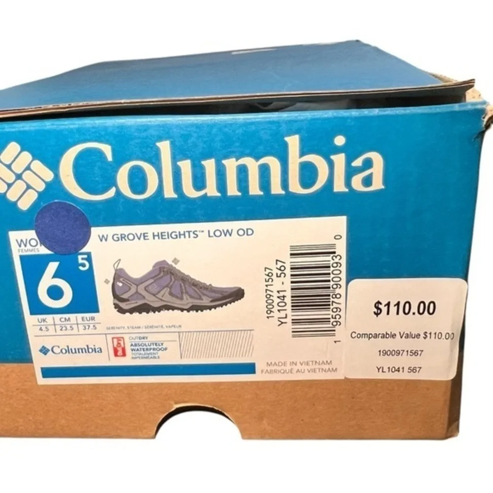 COLUMBIA Women's Grove Heights Low OD Techlite Trail Hiking Shoes‎ 6 Black/Grey